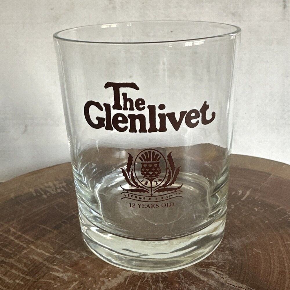 THE GLENLIVET Glass Lowball Tumbler Rocks Single Malt Scotch Whiskey Bar Classic